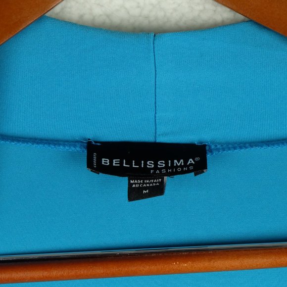 Bellissima Womens Cardigan Sweater Medium Blue Shawl Open Lightweight Stretchy - Picture 8 of 8